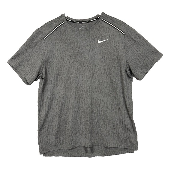 Nike Running Shirt Mens Large Grey Breathe Dri-Fit Active Reflective CJ5342 010‎ - Picture 1 of 12